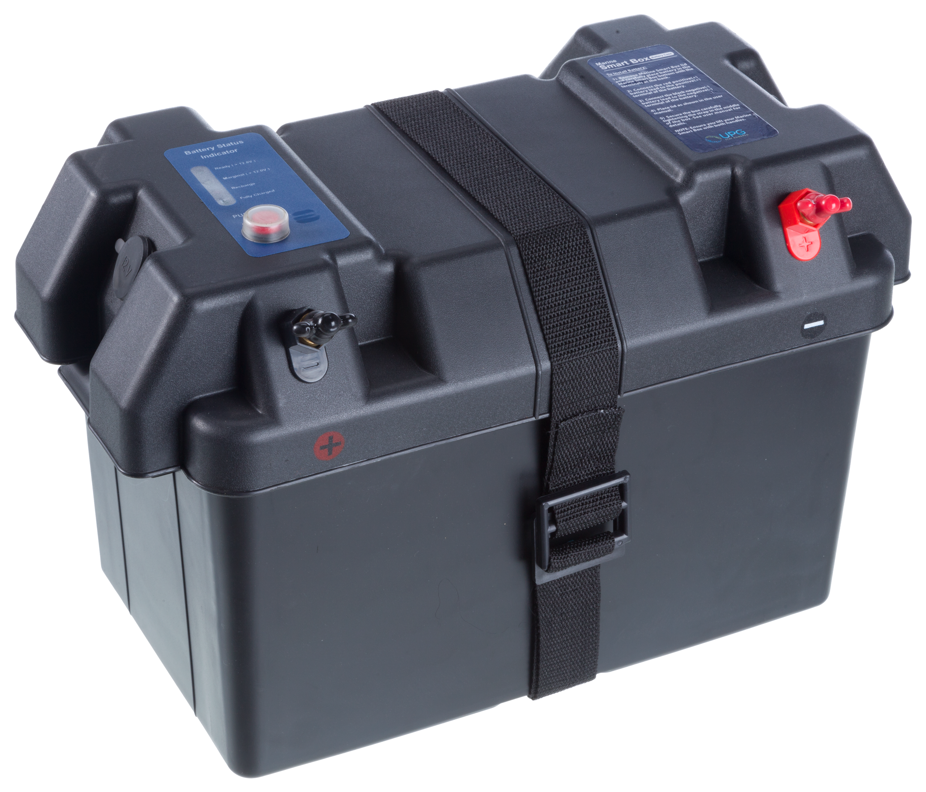 Universal Power Group Marine Battery Power Box for Group 24 and 27